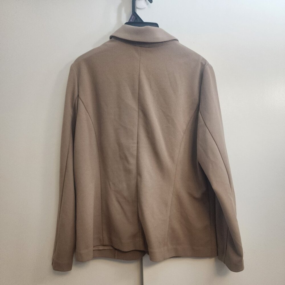 Bar III Petite Peak-Lapel Open-Front Blazer Women's PXL Warm Ginger Flap Pockets - Picture 3 of 4